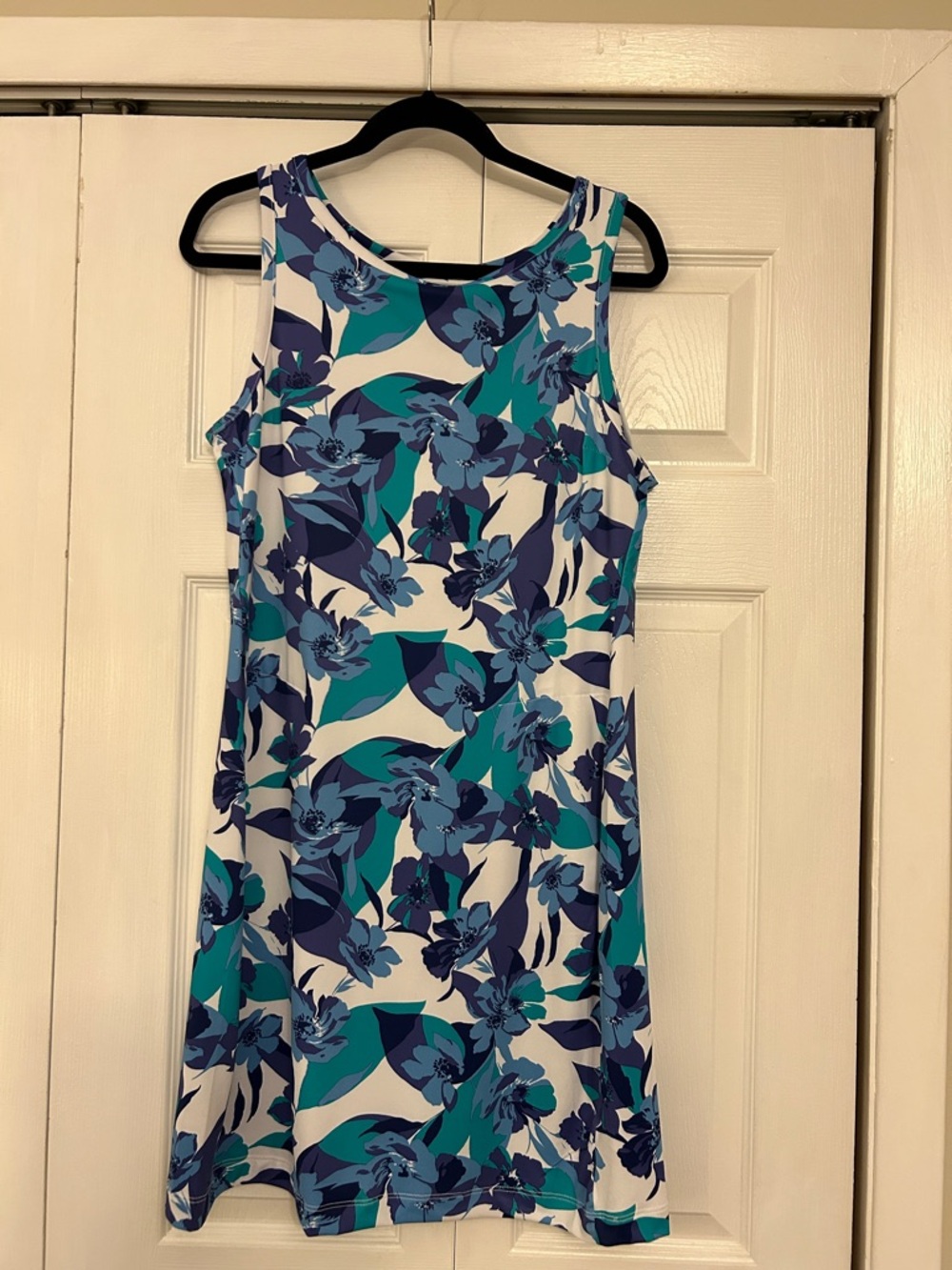 Columbia Floral Tank Midi Dress in Blue and Teal
